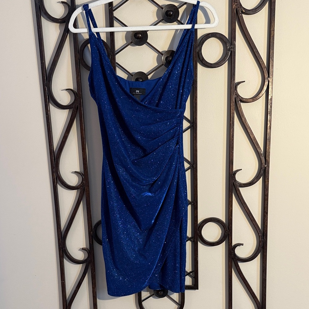I.N. San Francisco Glittering Blue Mini Dress - Never Worn - NEW